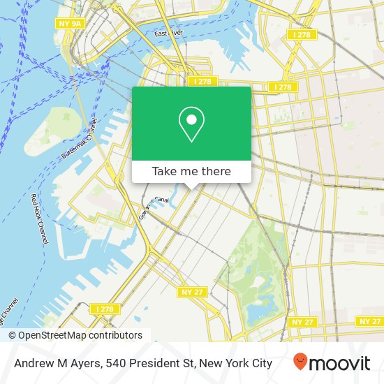 Andrew M Ayers, 540 President St map