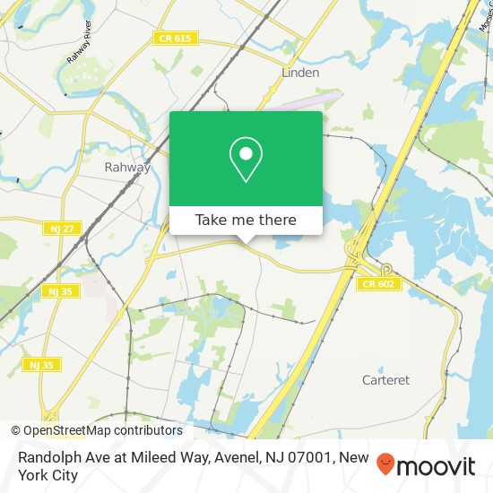 Randolph Ave at Mileed Way, Avenel, NJ 07001 map