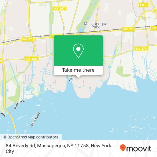 Mapa de 84 Beverly Rd, Massapequa, NY 11758