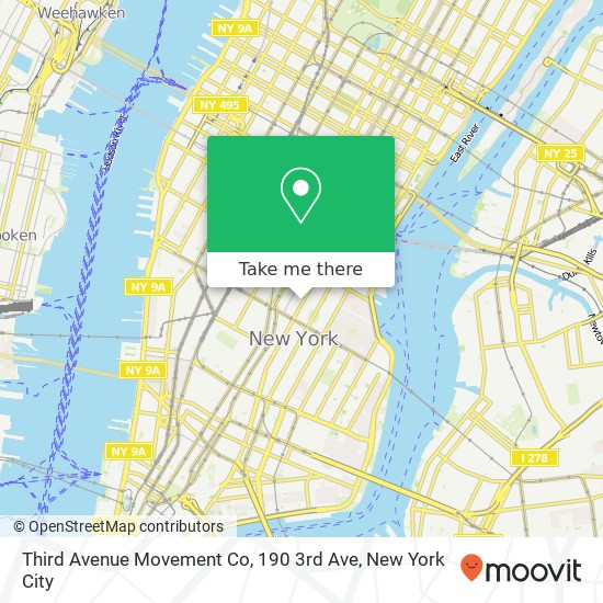 Mapa de Third Avenue Movement Co, 190 3rd Ave