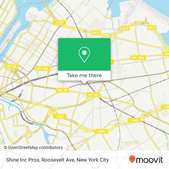 Shine Inc Pros, Roosevelt Ave map