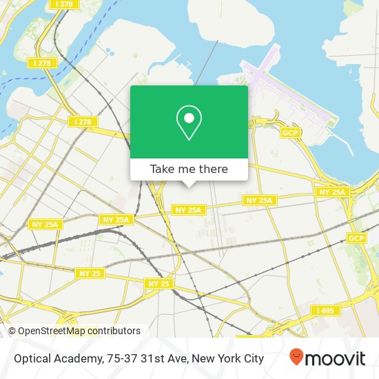 Mapa de Optical Academy, 75-37 31st Ave