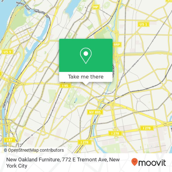 Mapa de New Oakland Furniture, 772 E Tremont Ave