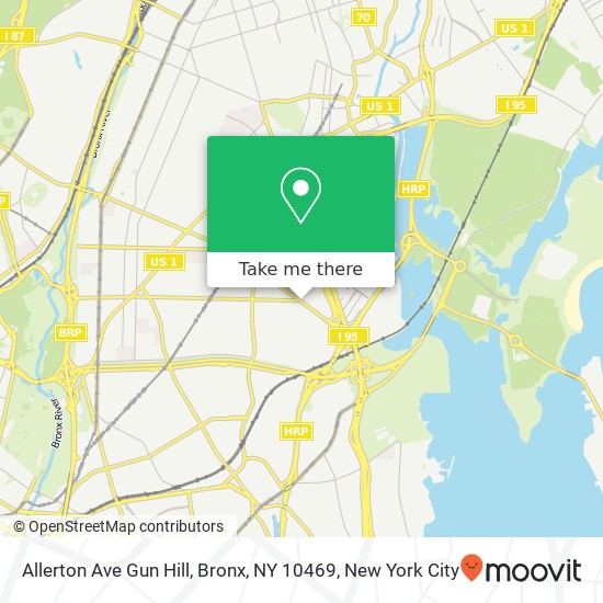 Mapa de Allerton Ave Gun Hill, Bronx, NY 10469