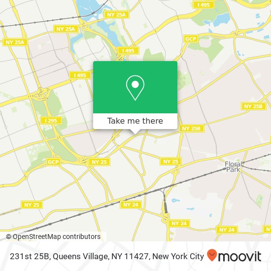 Mapa de 231st 25B, Queens Village, NY 11427