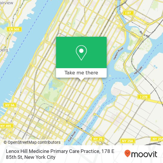 Lenox Hill Medicine Primary Care Practice, 178 E 85th St map