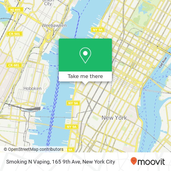 Mapa de Smoking N Vaping, 165 9th Ave