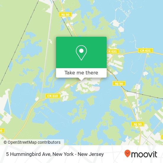 Mapa de 5 Hummingbird Ave, Woodbine, NJ 08270