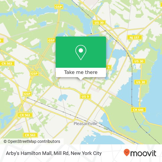 Arby's Hamilton Mall, Mill Rd map