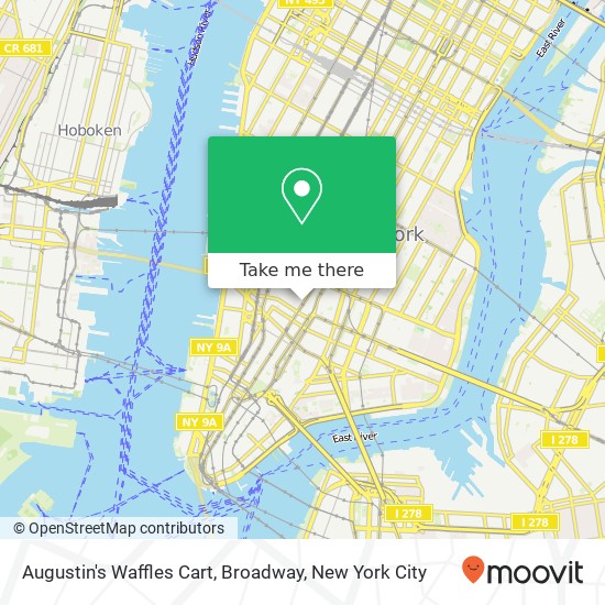 Augustin's Waffles Cart, Broadway map