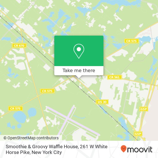 Mapa de Smoothie & Groovy Waffle House, 261 W White Horse Pike