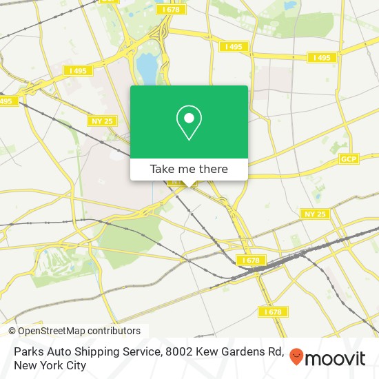 Mapa de Parks Auto Shipping Service, 8002 Kew Gardens Rd