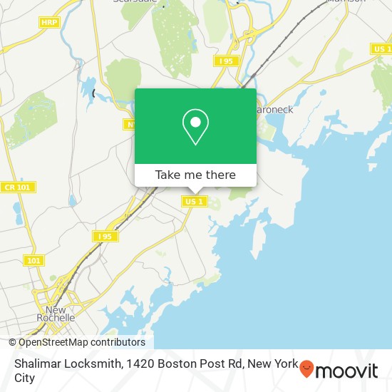 Mapa de Shalimar Locksmith, 1420 Boston Post Rd