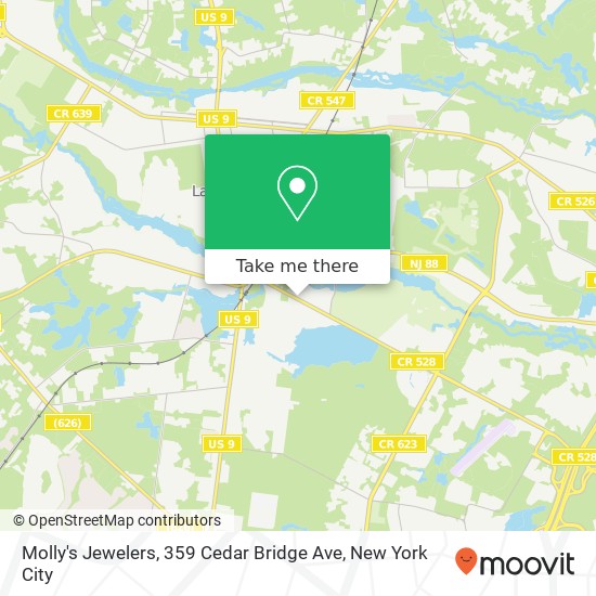 Molly's Jewelers, 359 Cedar Bridge Ave map