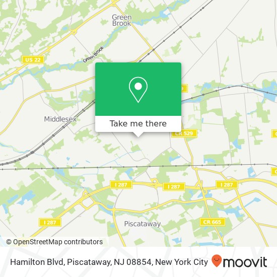 Mapa de Hamilton Blvd, Piscataway, NJ 08854