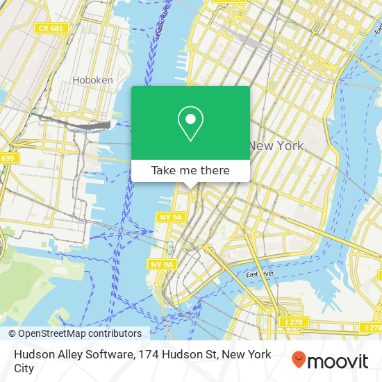 Mapa de Hudson Alley Software, 174 Hudson St