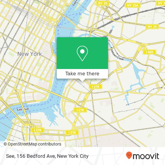 See, 156 Bedford Ave map