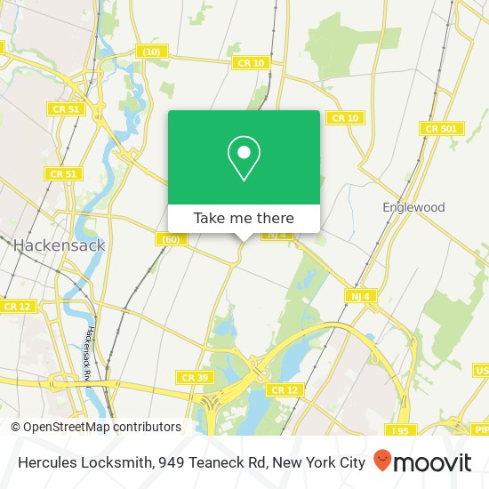 Mapa de Hercules Locksmith, 949 Teaneck Rd