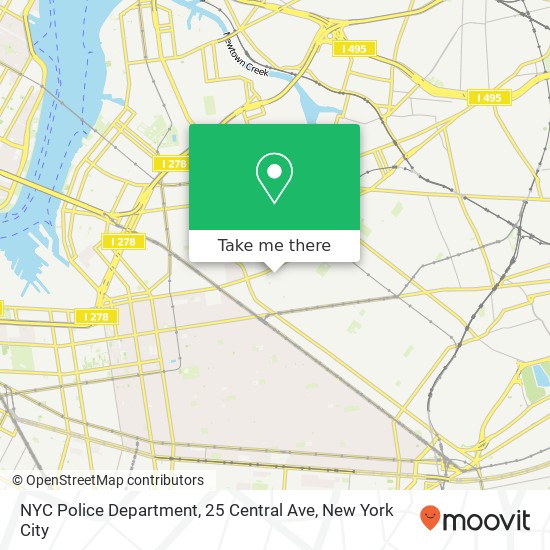 Mapa de NYC Police Department, 25 Central Ave