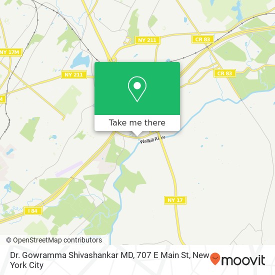 Mapa de Dr. Gowramma Shivashankar MD, 707 E Main St