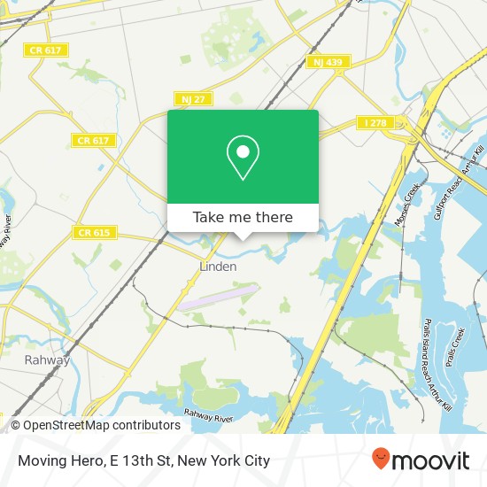 Moving Hero, E 13th St map