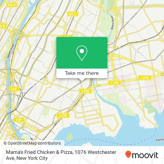 Mama's Fried Chicken & Pizza, 1076 Westchester Ave map