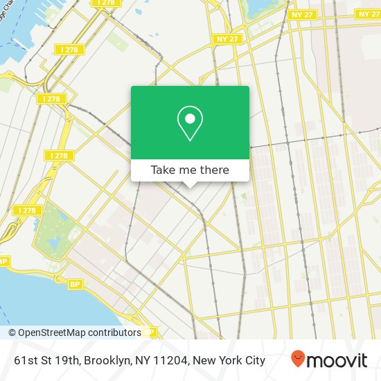 Mapa de 61st St 19th, Brooklyn, NY 11204