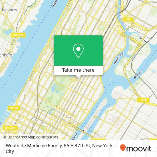 Mapa de Westside Medicine Family, 55 E 87th St