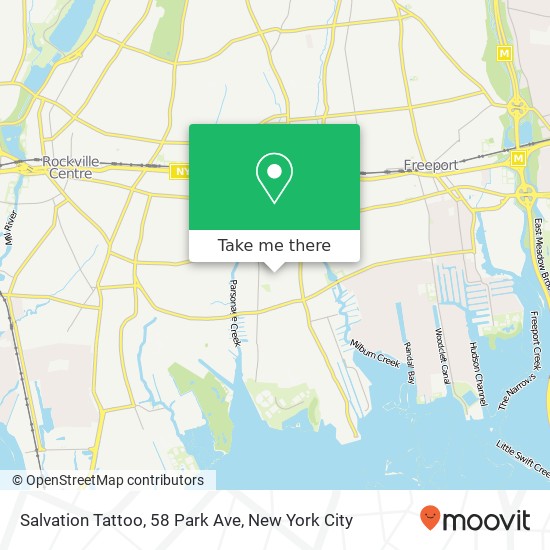 Salvation Tattoo, 58 Park Ave map