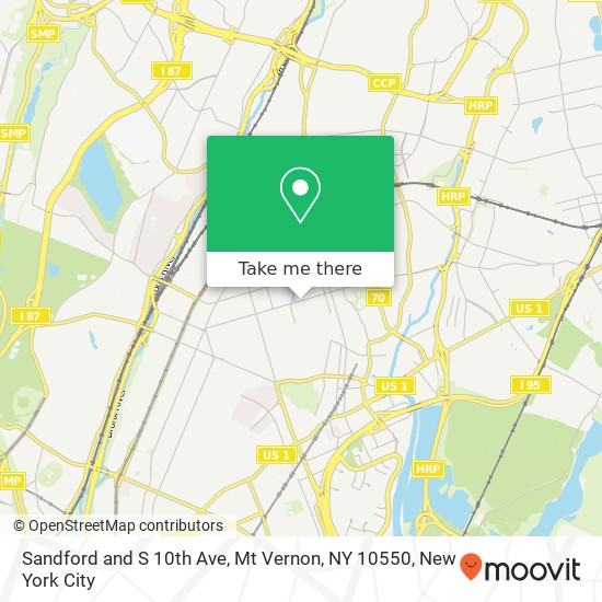 Mapa de Sandford and S 10th Ave, Mt Vernon, NY 10550