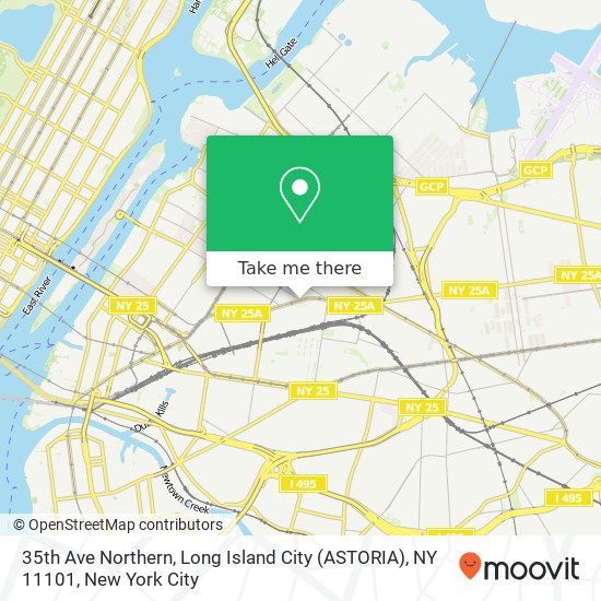 Mapa de 35th Ave Northern, Long Island City (ASTORIA), NY 11101