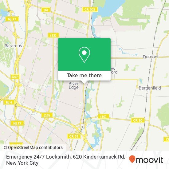 Emergency 24 / 7 Locksmith, 620 Kinderkamack Rd map