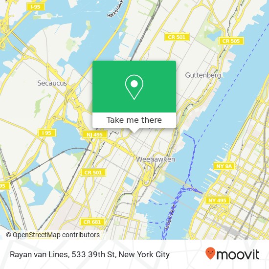 Mapa de Rayan van Lines, 533 39th St