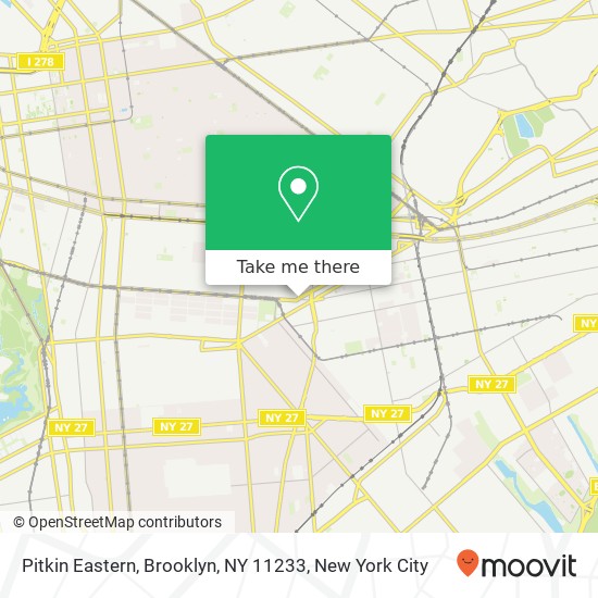 Mapa de Pitkin Eastern, Brooklyn, NY 11233