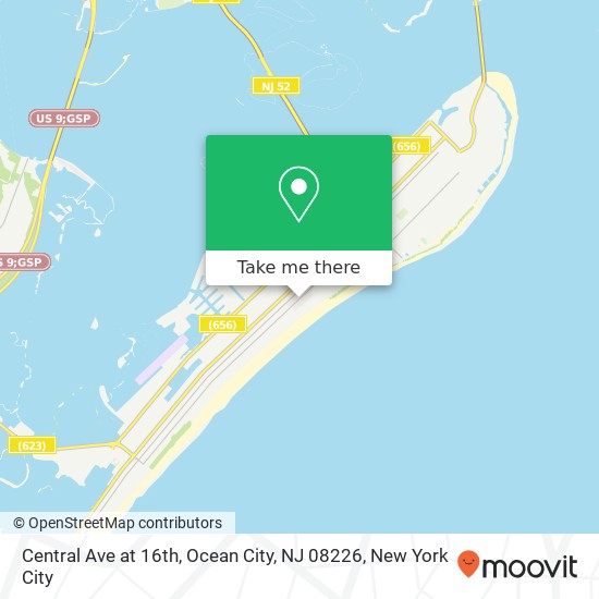 Mapa de Central Ave at 16th, Ocean City, NJ 08226