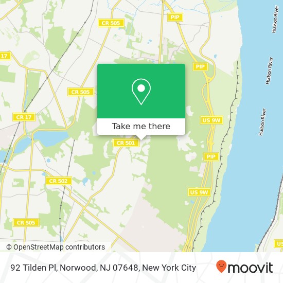 Mapa de 92 Tilden Pl, Norwood, NJ 07648