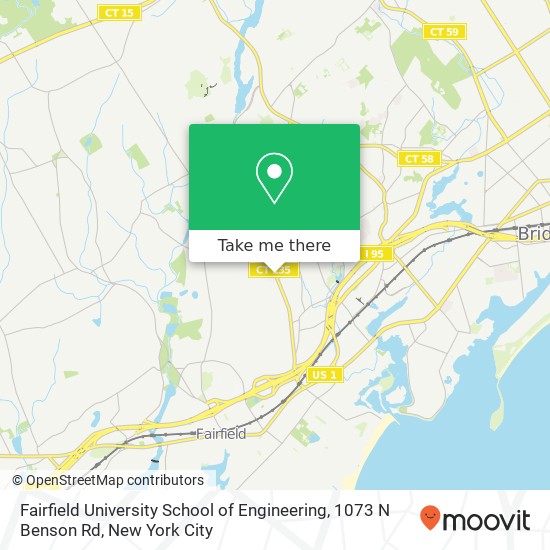 Mapa de Fairfield University School of Engineering, 1073 N Benson Rd