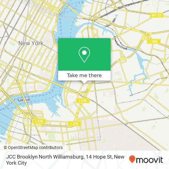 JCC Brooklyn North Williamsburg, 14 Hope St map
