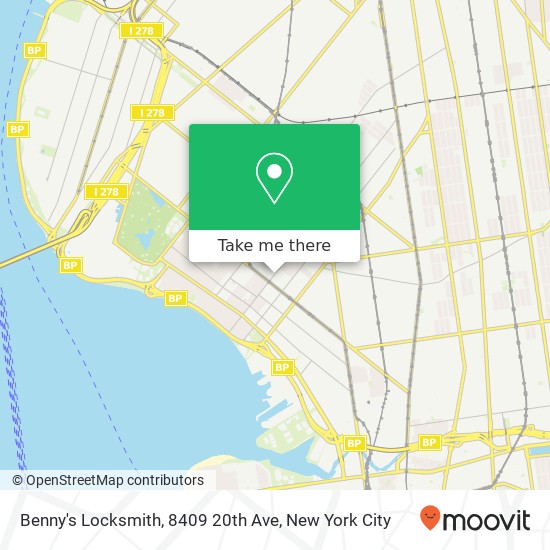 Mapa de Benny's Locksmith, 8409 20th Ave