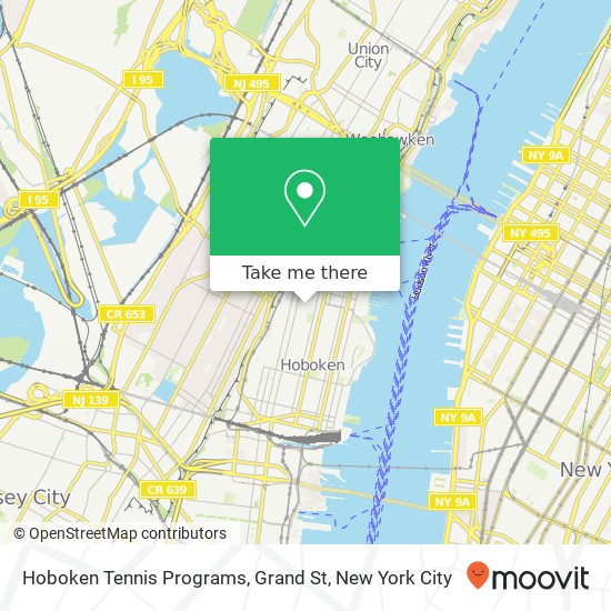 Hoboken Tennis Programs, Grand St map