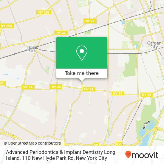 Mapa de Advanced Periodontics & Implant Dentistry Long Island, 110 New Hyde Park Rd