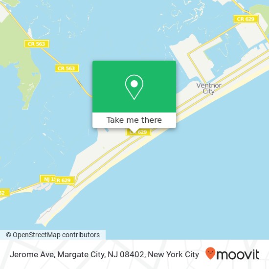 Mapa de Jerome Ave, Margate City, NJ 08402