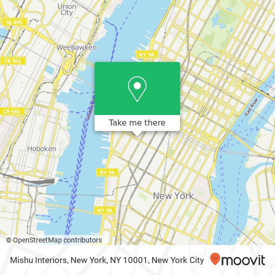 Mishu Interiors, New York, NY 10001 map