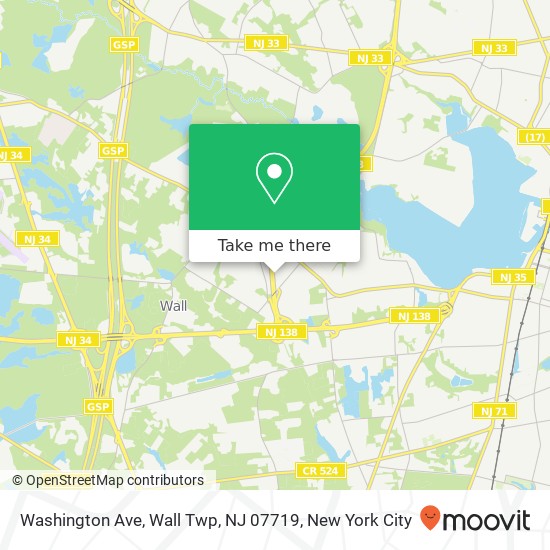 Mapa de Washington Ave, Wall Twp, NJ 07719