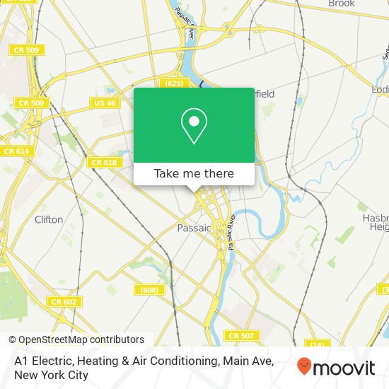 Mapa de A1 Electric, Heating & Air Conditioning, Main Ave