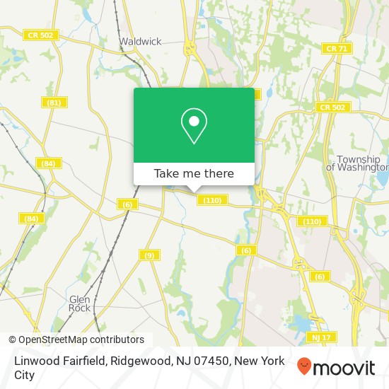 Mapa de Linwood Fairfield, Ridgewood, NJ 07450
