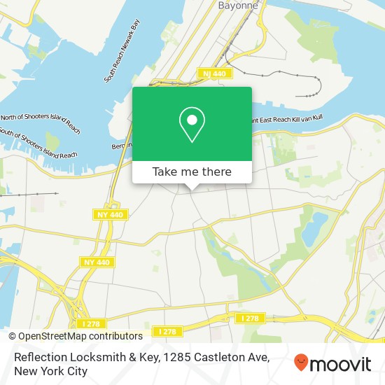 Mapa de Reflection Locksmith & Key, 1285 Castleton Ave