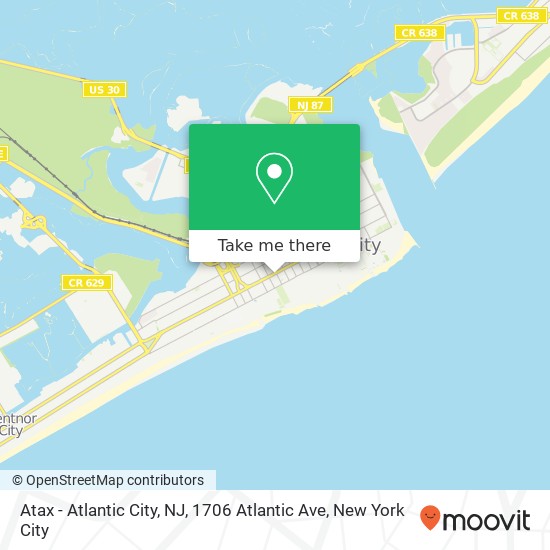 Mapa de Atax - Atlantic City, NJ, 1706 Atlantic Ave