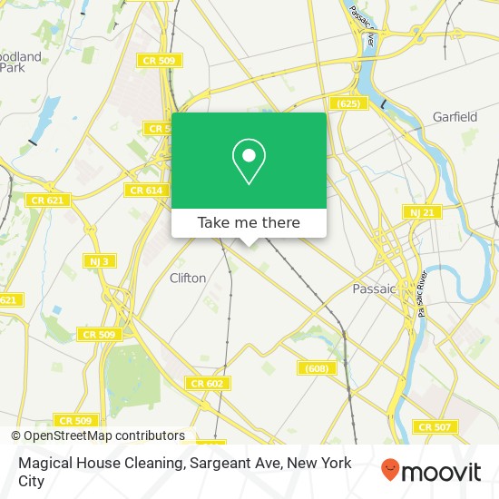 Magical House Cleaning, Sargeant Ave map