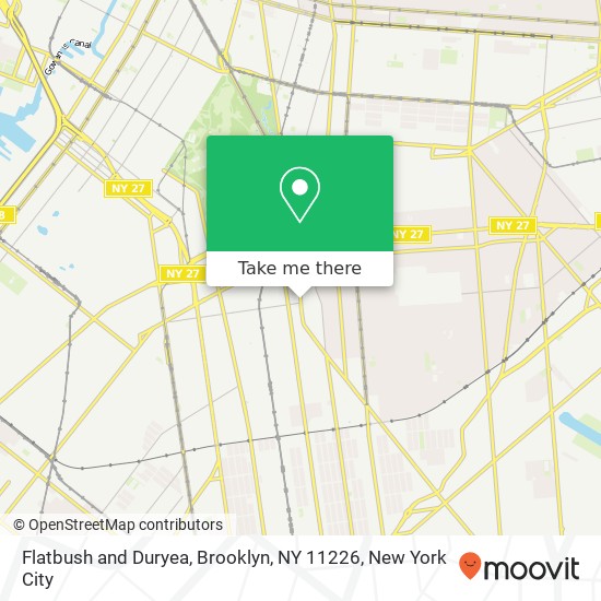Flatbush and Duryea, Brooklyn, NY 11226 map